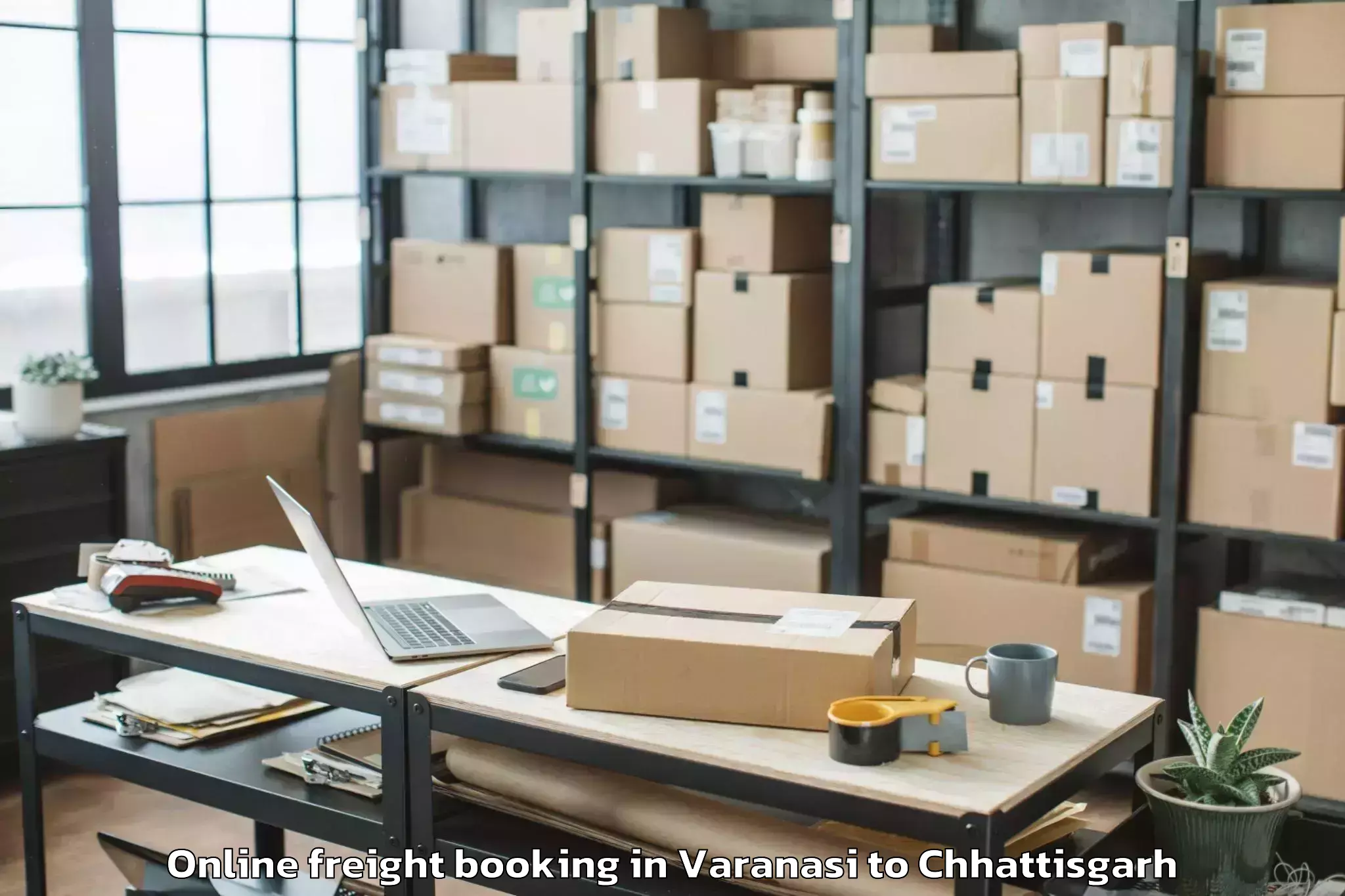 Expert Varanasi to Mats University Aarang Online Freight Booking